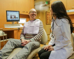 Dentist with patient