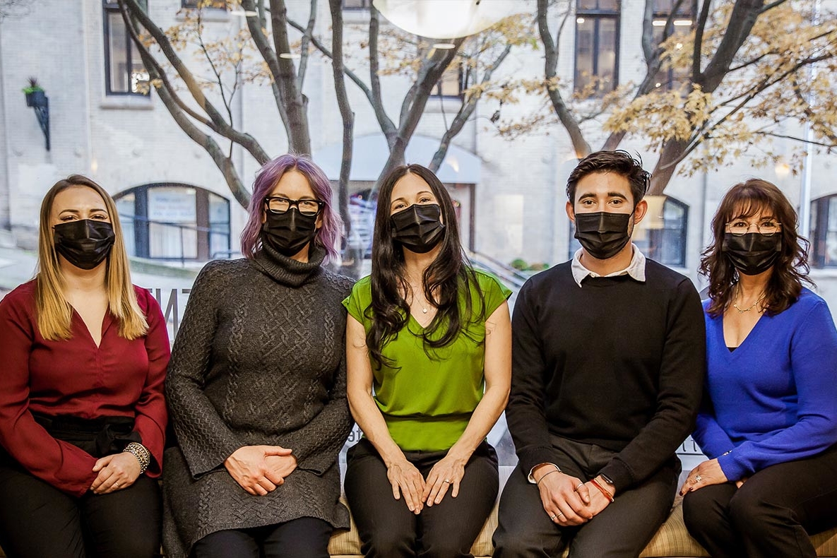The West Edge Dental Team wearing masks